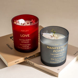 AIKUN Custom Logo Thick Glass Jar Scented Candle Wax Candle Aromatherapy Candle For Holiday Use OEM ODM - Product Image 3