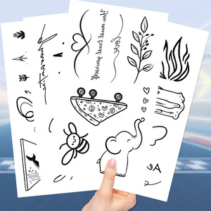 Pegatinas de <span class=keywords><strong>tatuaje</strong></span> <span class=keywords><strong>con</strong></span> letras en inglés en blanco y negro, regalos de fiesta impermeables, pegatinas faciales divertidas de gama alta - Product Image 3
