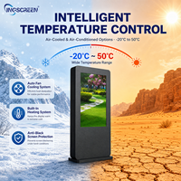 Kiosque d'affichage numérique extérieur climatisé INGSCREEN, démarrage à basse température, système de chauffage et de refroidissement anti-buée