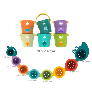 Huanger Cocodrilo Spillers Apilamiento y Colar Copas Juego de juguetes Educativos tempranos Juguetes de baño de plástico para bebés para niños pequeños 1-3 - Product Image 1