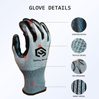 Vente directe d'usine CY, gants de travail résistants aux coupures de niveau D, gants de sécurité industriels enduits de nitrile, certifiés CE