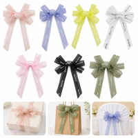 Rubans en organza imprimés en gros avec attaches torsadées pour les mariages, Noël, les boîtes cadeaux et les fournitures d'emballage pour boutiques