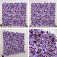 Mur floral de 2,4 m x 2,4 m en soie pour toile de fond, décoration florale pour mariage, photomaton, cérémonie et événements