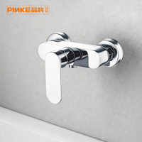 Mitigeur de douche et bain en laiton chromé, design moderne et minimaliste, 1 poignée, céramique, eau chaude et froide, pour salle de bain, douche, villa