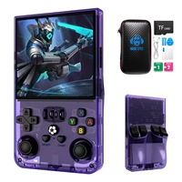 Konsol Game Portabel R36 MAX dengan Layar IPS 4.0 Inci, Perangkat Game Genggam, 30+ Emulator, Sistem Linux