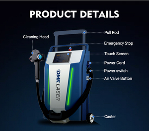 Macchina per Pulizia Laser Pulsata Raffreddata ad Aria DMK 2026 di Nuova Generazione, Tipo Carrello/Valigia, JPT 300W 500W, per Rimozione Ruggine e Vernice - Product Image 6