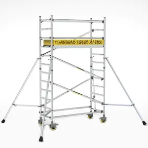 Andamio móvil Marco de aluminio Andamio Torre Andamio con escalera para instalación de sistema de panel solar
