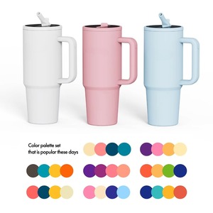 Gobelet isotherme de Noël de 40 oz |   Motif flocon de neige, poignée, paille |   Vente en gros de cadeaux de Noël et pour la <span class=keywords><strong>famille</strong></span> - Product Image 6