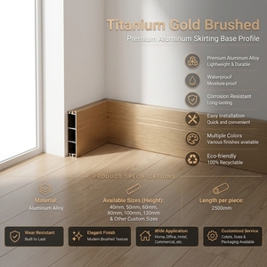 Plinthe en aluminium minimaliste à <span class=keywords><strong>fixation</strong></span> dissimulée, plinthe métallique pour intérieur moderne - Product Image 1