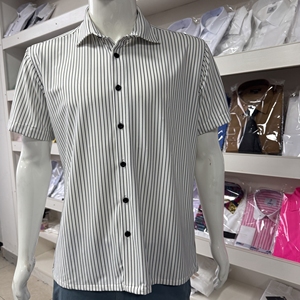 男士休闲秋季色织短袖大弹力透气衬衫 - Product Image 2