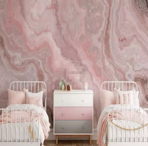 Kertas dinding kamar gadis marmer batu akik merah muda Mural merah muda putri - Product Image 4