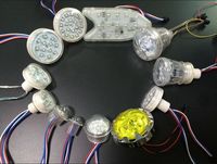 Lumières LED Pixel RGB Intelligentes Cabochon Turbo 60mm UCS2903 9LEDs DC24V IP68 PVC Points Lumineux pour Manèges de Divertissement Carnaval