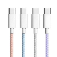 66W/3A Nylon Trenzado USB C Cable de datos de carga rápida Función inteligente 1M TIPO C Cable adaptador de teléfono móvil Teléfono móvil PD Cargador USB