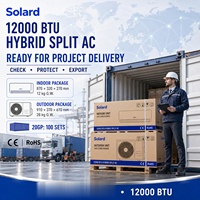 AC Hybrid Tenaga Surya 12000 BTU AC DC Inverter PV Direct Drive Wall Split Pendingin Pemanas DC 80-380V 110-240V Rumah Tangga