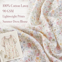 Tissu en coton léger imprimé 100 % coton, matière tissée douce, tissu en coton pour robes Bishop