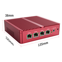 BKHD Red 4 NIC Gigabit Network Appliance G30 Intel J1900 Quad Core Firewall VPN Server MINI PC Pfsense OPNsense Wins10
