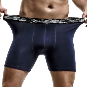 Calzoncillos bóxer de tiro medio con logotipo personalizado para hombre, pantalones deportivos de punto de algodón transpirable, ropa interior de seda <span class=keywords><strong>Sexy</strong></span> para jóvenes antidesgaste - Product Image 4