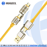 Cable de Carga Rápida Multifunción 4 en 1 USB PD de 65 W con Cubierta de Silicona y PVC, Tipo-C a Tipo-C de 240 W para Teléfono Móvil