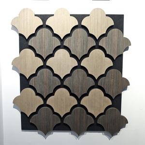 Panneau acoustique en bois courbé 3D Akupanel écologique en forme d'écailles de poisson avec dos en <span class=keywords><strong>feutre</strong></span> PET <span class=keywords><strong>pour</strong></span> la réduction du bruit - Product Image 1