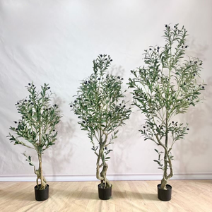 Arbre d'<span class=keywords><strong>olivier</strong></span> artificiel en plastique d'intérieur et d'extérieur, <span class=keywords><strong>pot</strong></span> de 60 à 210 cm, design traditionnel et moderne, grande plante en <span class=keywords><strong>pot</strong></span> - Product Image 3