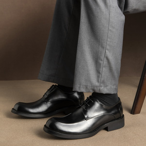 Chaussures de ville de luxe haut de gamme en cuir véritable poli à la main, imperméables, confortables, amortissantes et antidérapantes pour réunions de bureau et mariages - Product Image 4