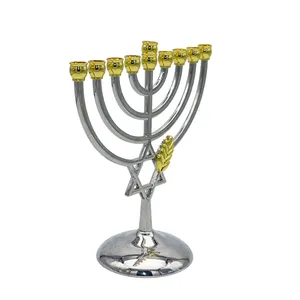 Israel Hanukkah Templo Menorah 7 Branch Metal Candle Holder venda quente