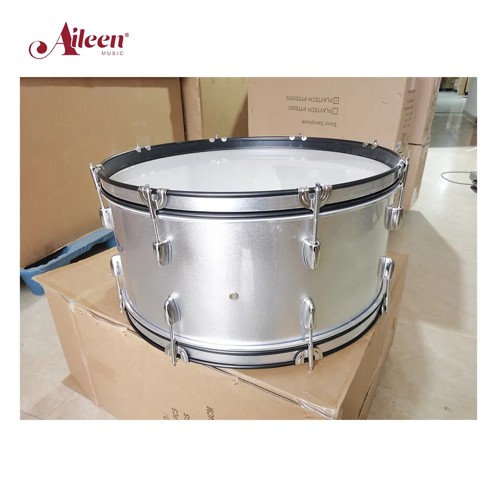 Оптовая продажа, бас-барабан серебристого цвета 22*10 24*10 для школьной группы (BD4000-1)