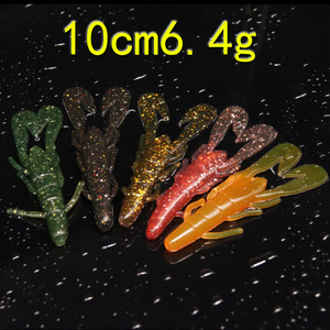 Señuelo de camarón suave de 10 cm y 6.4 g, cebo de silicona multicolor para pesca de lubina en agua dulce - Product Image 1