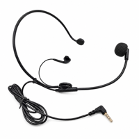 Microphone unidirectionnel 4 pôles 3,5 mm avec câble de 1,2 m, casque mono-auriculaire pour amplificateur, ordinateur, haut-parleur