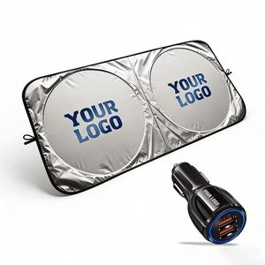 Cheap Promotional Dealer Business Gift Items Double Circle With Custom Logo Car Outdoor Sunshade Wholesale - Product Image 1