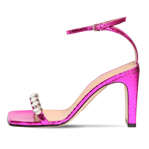 <span class=keywords><strong>Nuovo</strong></span> <span class=keywords><strong>stile</strong></span> fibbia cinturino strass tacchi alti punta quadrata blocco tacco grosso per sandali da donna partito - Product Image 1