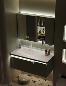 Northern Europe Morandi Green Series Waterproof Good Looking Wall Mounted Bathroom Vanity with Smart Mirror - Product Image 3