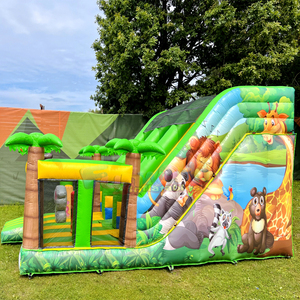 Castillo inflable gigante para niños con tobogán de jungla, casa de brinco inflable para exteriores. - Product Image 3
