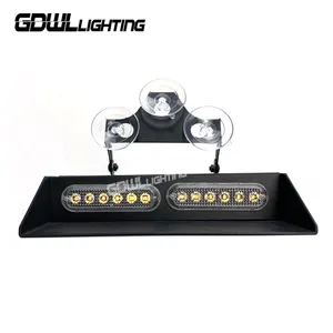 GDWLLIGHTING Super Bright Car interior suction cups 12LED warning flashing LED Windshield Deck Dash visor Light