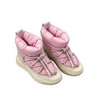 Chaussures de luxe pour hommes et femmes, bottes matelassées roses de haute qualité, neuves - Product Image 1