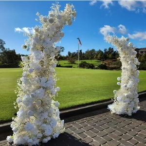 Ensemble de décoration d'entrée de mariage personnalisé, forêt enchantée, 5D réaliste, fait main, bleu bébé, arche de roses rouges artificielles - Product Image 6