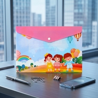 Pochette transparente pour documents avec bouton pression