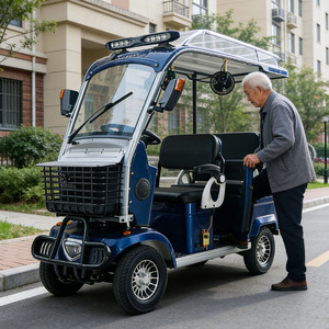FULIKE Scooter Eléctrico de Litio de 4 Plazas con <span class=keywords><strong>Amortiguador</strong></span> Delantero Hidráulico, <span class=keywords><strong>Cuatriciclo</strong></span> Eléctrico de 4 Ruedas y 600W para Carga o Familia - Product Image 2