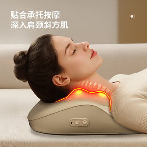 Oreiller de massage cervical AUX, pétrissage et chauffage, masseur électrique pour le cou, la taille et le dos, rechargeable par USB - Product Image 2
