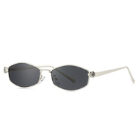 Nouvelles Lunettes de Soleil Métalliques Tête de Léopard Polygone, Monture Rhombus Fine, Tendance INS, Résistantes aux UV 2026