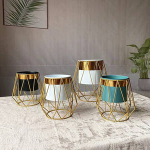 Ornement de bureau de Style nordique, support de fleurs en fer forgé, <span class=keywords><strong>Pot</strong></span> de fleurs en étain en métal - Product Image 1