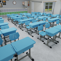 Bureaux et chaises d'école réglables en plastique ABS moderne avec tiroir pour une utilisation en classe, mobilier d'étude personnalisé