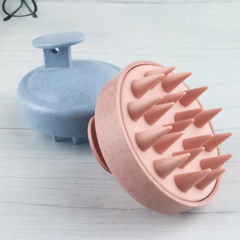 Brosse shampoing en silicone pour le massage de la tête et du corps brosse à cheveux peigne de lavage de cheveux douche bain brosse à cheveux vente en gros