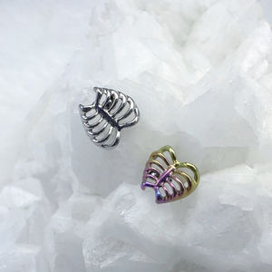 Calendo Astm F136 Titanium Oorbel Piercing Sieraden Hart Skelet Ribben Intern Schroefdraad Titanium Labret Lichaam Sieraden Einde - Product Image 2
