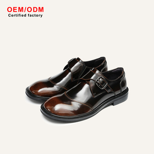 Zapatos de Negocios Premium para Hombre, Color Marrón, con Correa de Hebilla, Punta Puntiaguda, Suela Gruesa Cómoda, Profesionales, Formales, para Boda - Product Image 1
