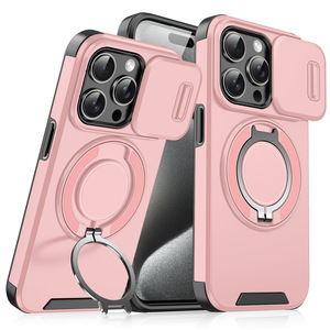Custodia <span class=keywords><strong>Antishock</strong></span> per telefono con supporto rotante per Ipone 15 Pro Max 16 14 17 fotocamera magnetica Cover scorrevole antiurto per telefono accessori - Product Image 6