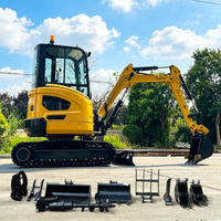 Mini-excavatrice de 3,5 tonnes, petite excavatrice sur chenilles, moteur Kubota, excavatrice compacte hydraulique pour la ferme, livraison gratuite