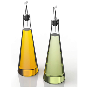Dispenser per aceto di olio d'oliva Set di <span class=keywords><strong>2</strong></span> bottiglie di vetro Set di bottiglie per Dispenser di olio d'oliva da 19 once per versatore da cucina in acciaio inossidabile - Product Image 2