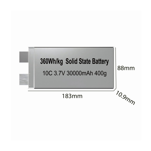 HYH POWER Newest Density 360Wh/kg 30000mAh 3.7V 10C 600 Cycles High Performance Solid State Battery for Drone Light Weight