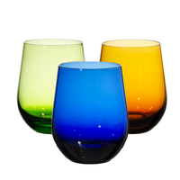 Gobelet en verre à fond épais créatif fait à la main personnalisé verres à vin sans pied colorés verres à boire